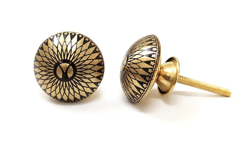 Artshai Brass Handcrafted knob for Door,cabinets,Door Pull .Set Multicolor.(Size:6.5x4x4 CM) (2) - Image 3