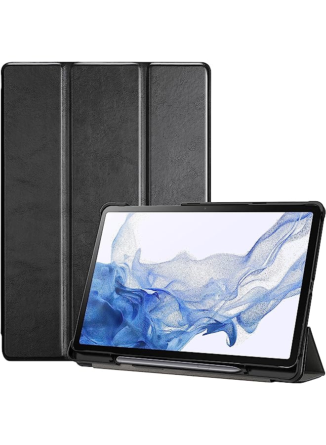 Procases Galaxy Tab S8 / Tab S7 11 Inch Case, Tri-Fold Slim Case Folio Smart Cover For 11" Galaxy Tab S8 2022 / Galaxy Tab S7 2020 Sm-X700 X706 T870 T875 T878 -Black - Image 1