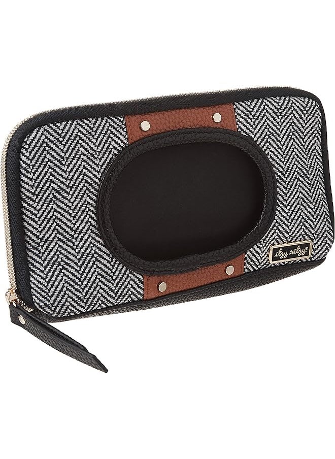 Itzy Ritzy Travel Wipes Case Portable On The Go Baby Wipes Holder Including Removable Clips For Car Visor Or Seat Back Designed To Hold Packs Of Up To 64 Wipes Coffee And Cream  - Image 1