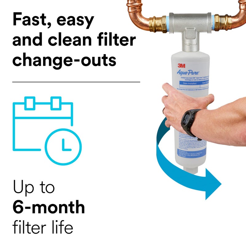 Aqua pure نظام 3M Aqua-Pure للحد من التكلس في جميع أنحاء المنزل AP430SS، يمنع تراكم التكلس على سخانات المياه والغلايات - Image 5