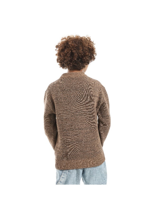 Caesar Boys Knitted Pullover – Brown - Image 3