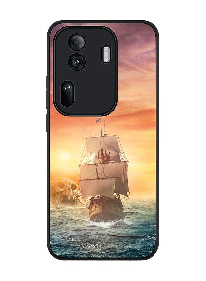 Stylizedd Rugged Black Edge Case for Oppo Reno11 Pro, Slim fit Soft Case Flexible Rubber Edges Anti Drop TPU Gel Thin Cover -  Skull Island - Image 1