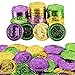 Qumenan 168 PCS Mardi Gras Plastic Coins Assorted Purple Green Gold Coins Mardi Gras Fake Coins for Mardi Gras Table Decorations Party Accessory Supplies - Image 2