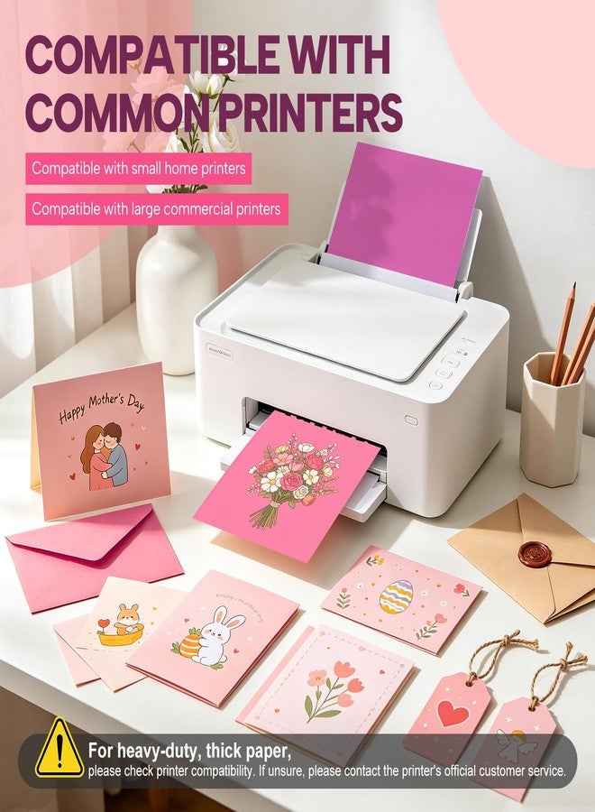 Bupete 30 Sheets 8.5" X 11" Colored Cardstock, 230GSM Pink Heavy Cardstock - Image 4
