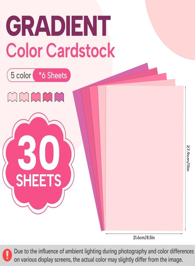 Bupete 30 Sheets 8.5" X 11" Colored Cardstock, 230GSM Pink Heavy Cardstock - Image 2