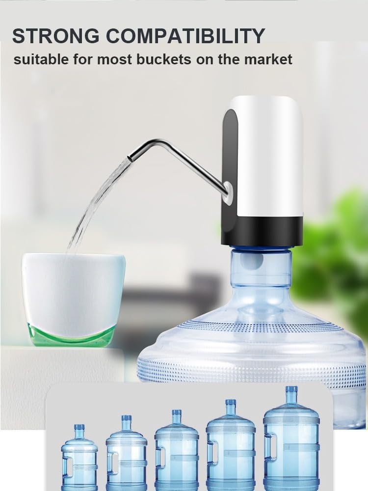 ARDAKI Automatic Water Dispenser Pump for 20 litre Bottle Automatic Wireless Water Can Dispenser Pump USB Rechargeable Electric Drinking Water Bottle Pump for Home Office and Outdoor Low Noise - Image 2