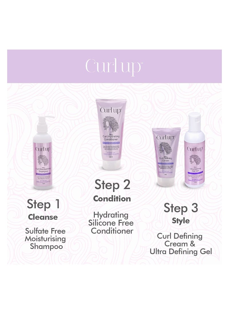 Curl Up Ultra Defining Bundle With Curly Hair Shampoo Conditioner Leave In Curl Cream And Hair Gel For Dry Frizzy Wavy And Curly Hair Sulphate Paraben And Silicone Free Combo Of 4  - Image 2