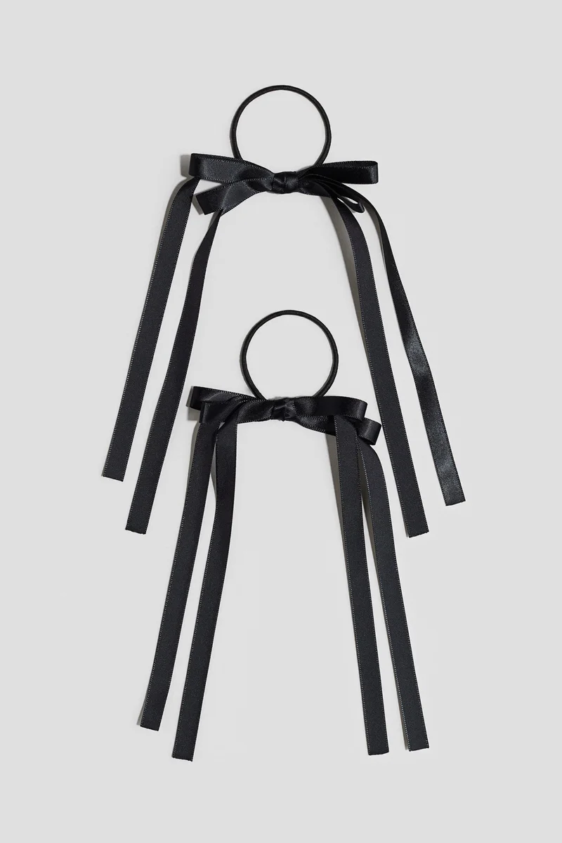 H&M 2-pack bow-detail hair elastics