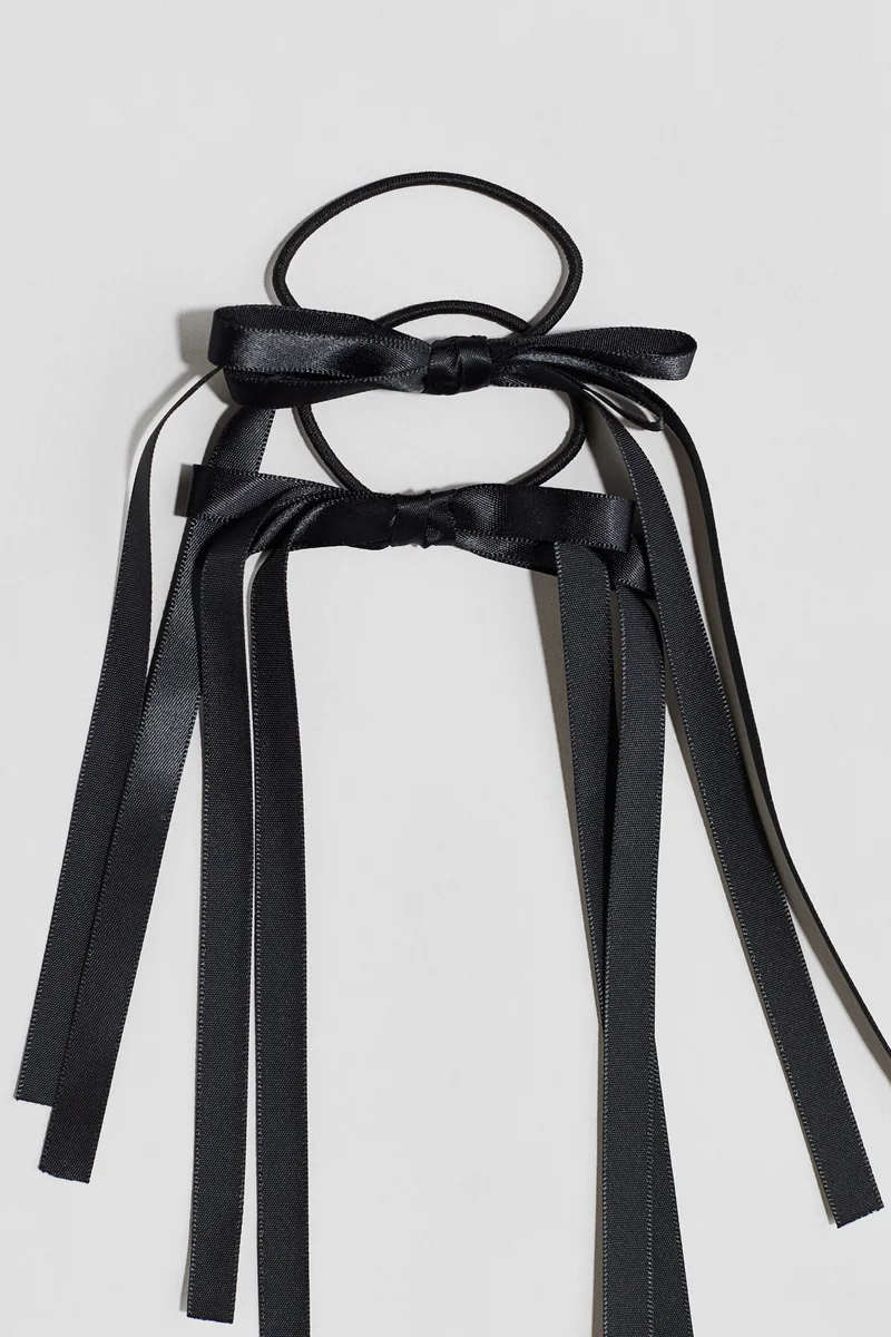 H&M 2-pack bow-detail hair elastics