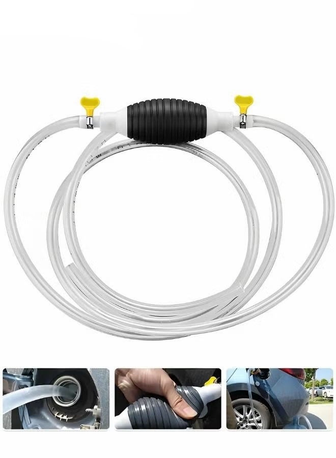 Ailily Gasoline Siphon Hose,Upgrade 18MM Diameter Nozzle Gas Oil Water Fuel Transfer Siphon Pump,Manual Car Fuel Transfer Pump for Gas Gasoline Petrol with 2M Syphon Hose,Automotive Supplies - Image 1