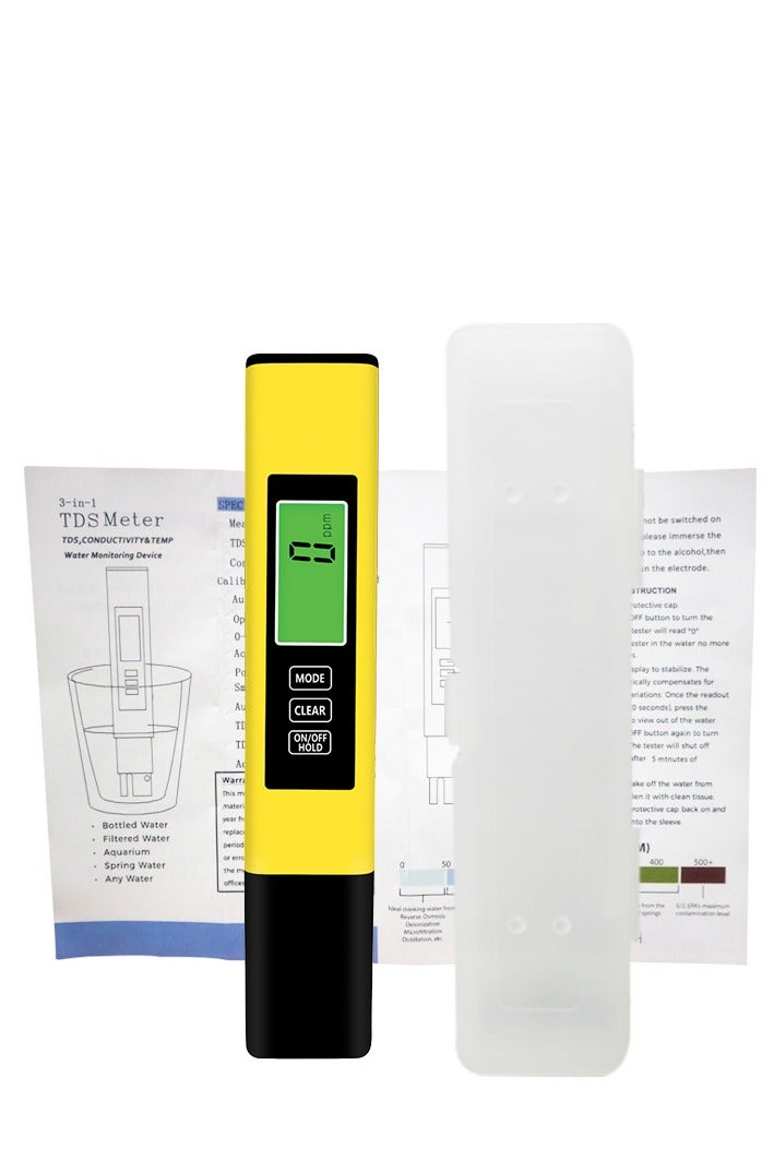 Two-color backlight TDS water quality test pen Three-in-one EC water quality test TDS pen