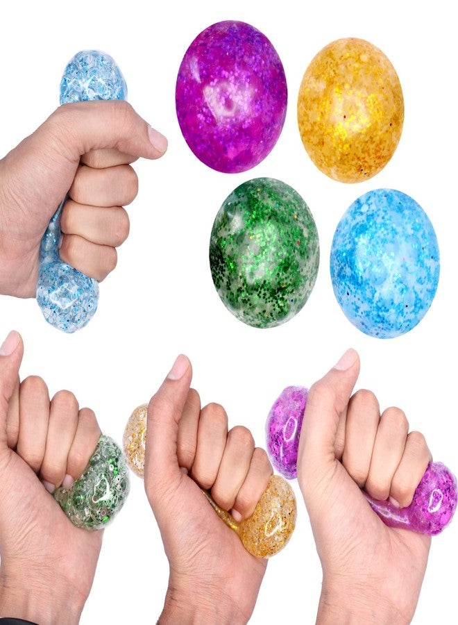 AASA Squishy Stress Ball for Anti-Stress Toy Slime Stress Relief Hand Movement Gag Toy (Multicolor, Set of 4Pcs) - Image 5