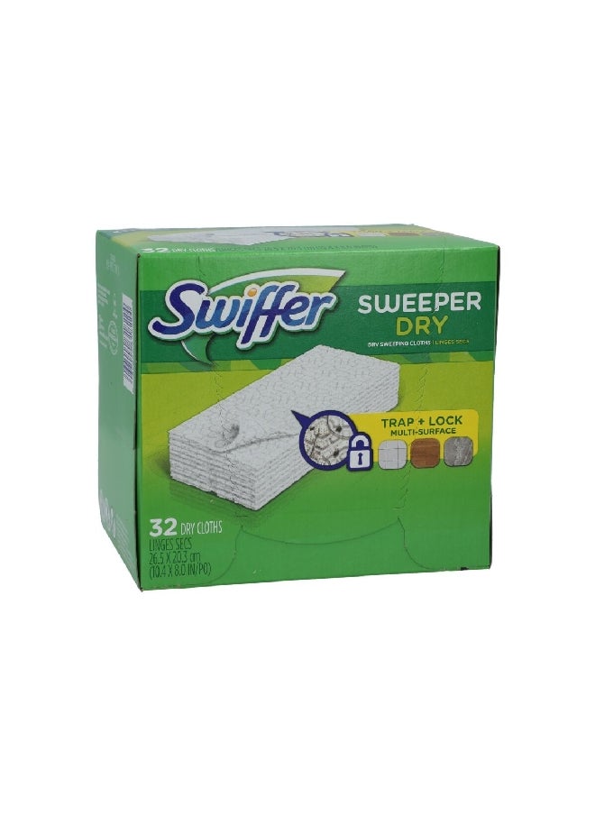 32-Piece Sweeper Cloth For Multiple Surfaces White 26.42 x 20.32 cm 31822