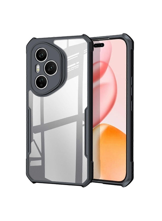 Honor 400 Pro 5G Clear Hard PC Back Cover Case with Shockproof Premium TPU Black Border 360 Degree Impact Resistant Camera lens Protection Transparent Cover For Honor 400 Pro  - Image 1