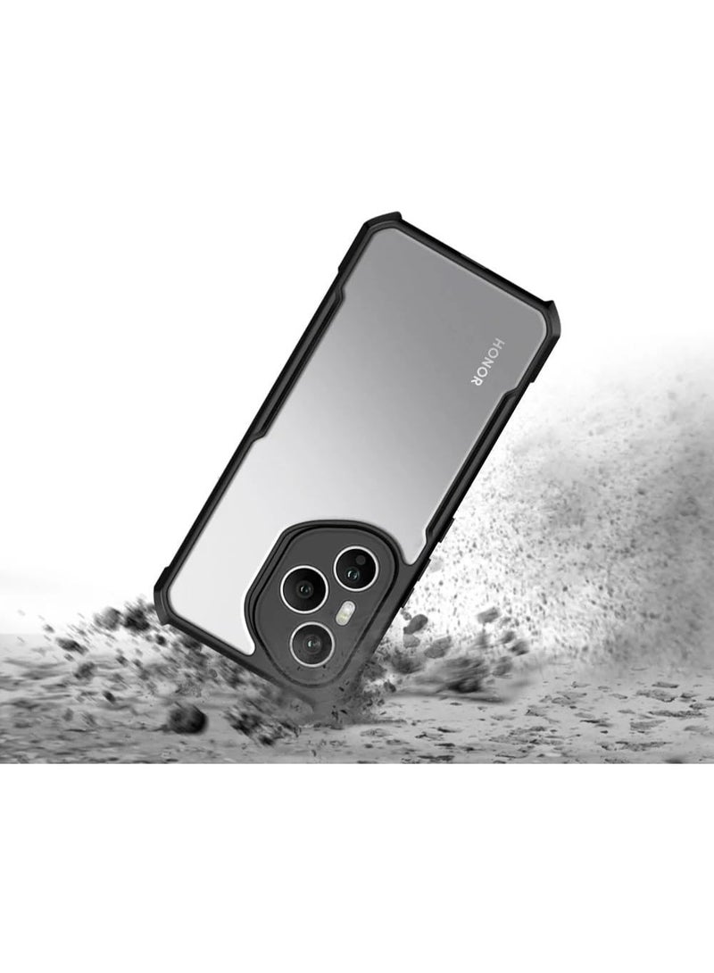 Honor 400 Pro 5G Clear Hard PC Back Cover Case with Shockproof Premium TPU Black Border 360 Degree Impact Resistant Camera lens Protection Transparent Cover For Honor 400 Pro  - Image 2