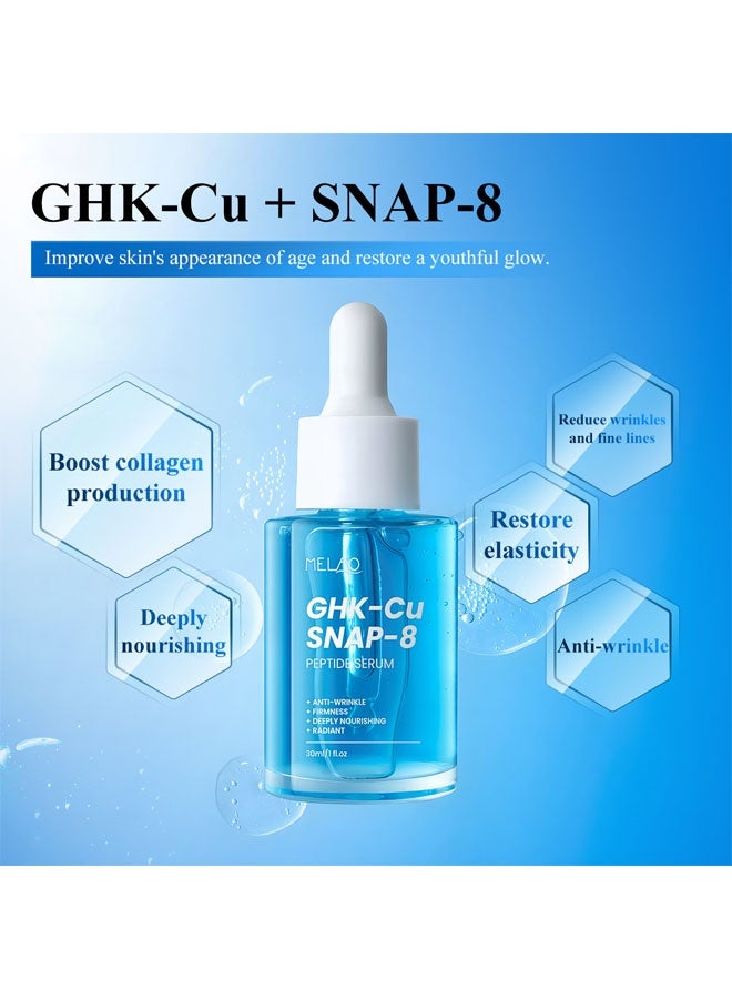 MELAO GHK-Cu SNAP-8 Peptide Serum 30ml - Anti-Wrinkle Firming Brightening Nourishing, Reduces Dynamic & Static Wrinkles, Boosts Collagen, Hydrates Plump Skin For Women - Image 2
