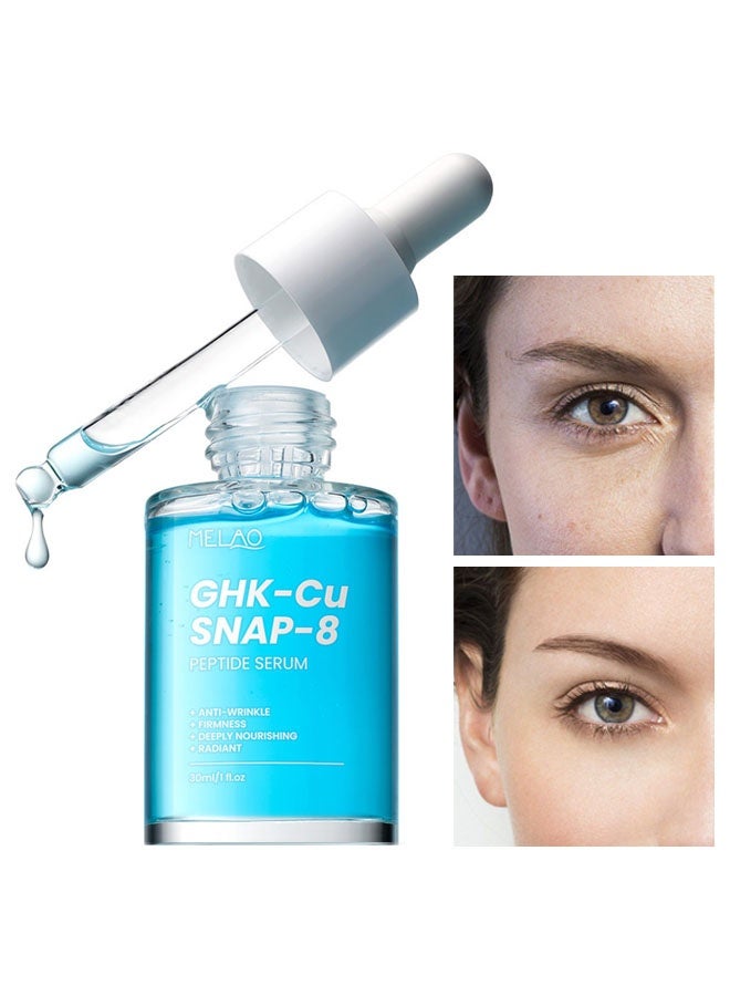 MELAO GHK-Cu SNAP-8 Peptide Serum 30ml - Anti-Wrinkle Firming Brightening Nourishing, Reduces Dynamic & Static Wrinkles, Boosts Collagen, Hydrates Plump Skin For Women - Image 1