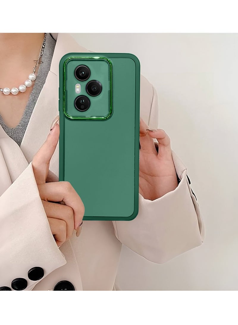 Wtech Honor 400 Pro 5G 2025 Soft Transparent TPU Camera Lens Protection Silicone Ultra Thin Phone Stylish Electroplated Camera Border Back Case Cover - Dark Green - Image 4