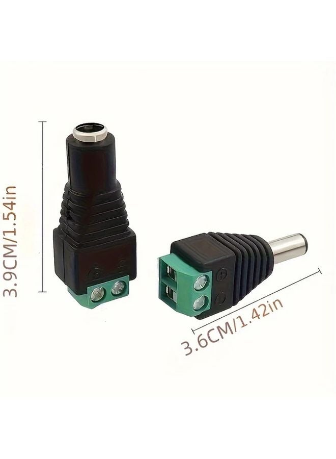 5pcs Female And 5pcs Male 12V DC Power Jack Adapter For CCTV Security Cameras LED - Image 3