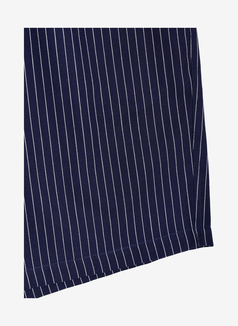 French Connection Twill Navy Blue Striped Shorts - Image 5