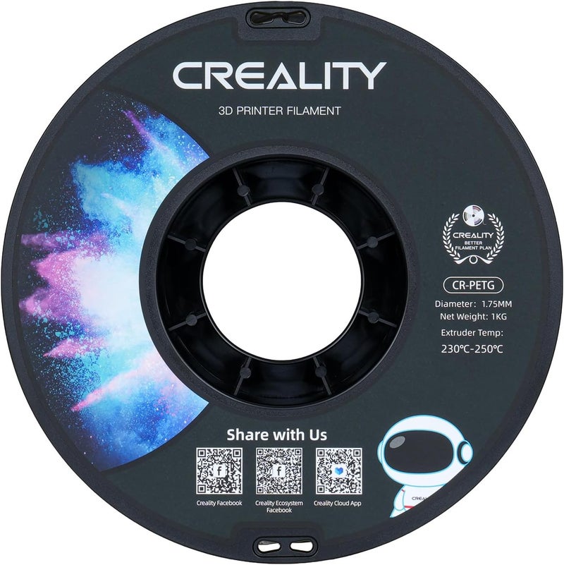 PETG Filament 1.75mm 3D Printer Filament, Upgraded PLA, 1kg Neatly Wound Spool, Dimensional Accuracy ±0.03mm, Fit for Ender, Bambu Lab, Anycubic, ELEGOO FDM Printers (Black) - Image 3