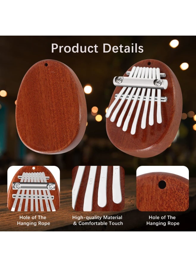 Generic Mini Thumb Piano 8 Keys Wooden Finger Piano With Lanyard, Musical Instrument, Gift For Valentine's Day, Perfect For Adult Beginners & Music Lovers  - Image 3