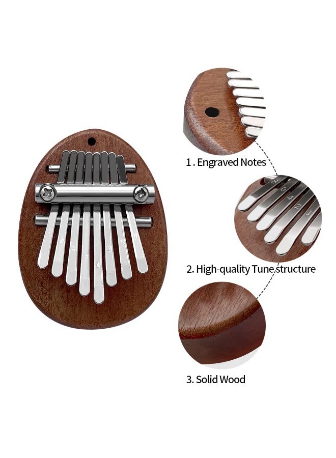 Generic Mini Thumb Piano 8 Keys Wooden Finger Piano With Lanyard, Musical Instrument, Gift For Valentine's Day, Perfect For Adult Beginners & Music Lovers  - Image 4