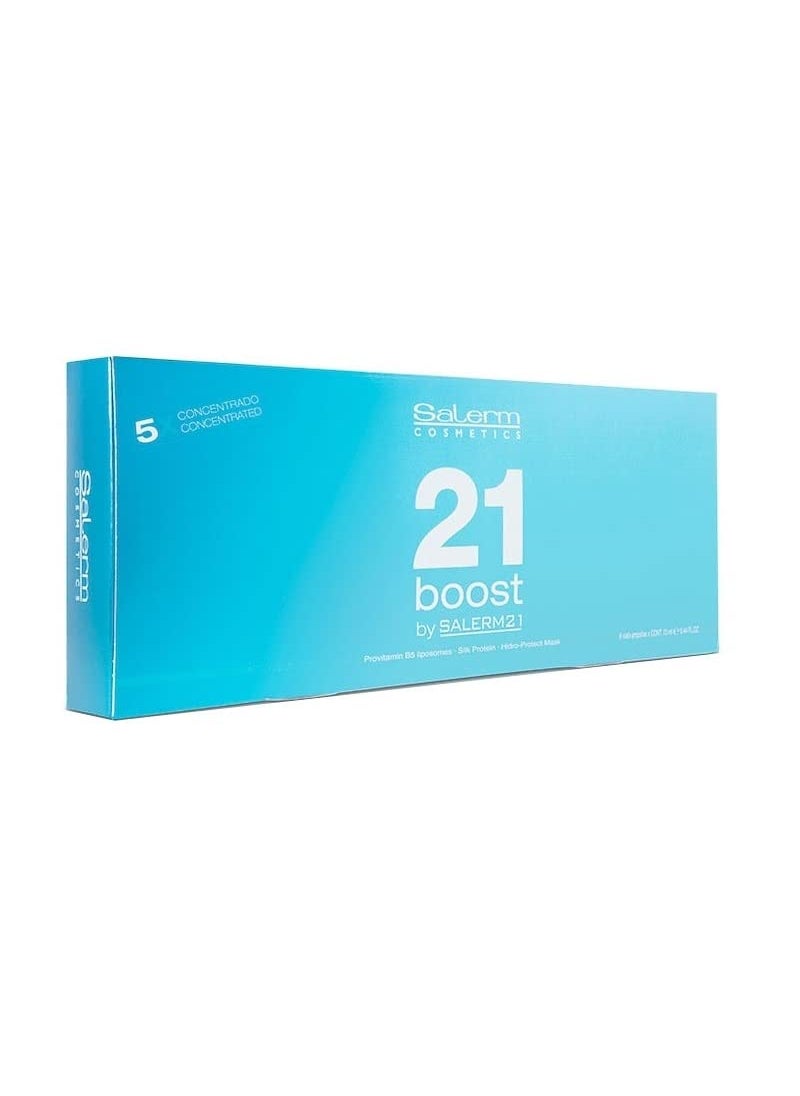Salerm - SALERM - Concentrated Hair Mask 21 Boost Hydrating Hair Ampoules - 8 x 13 ml - Repairs Hair - with Heat Protector - Anti-Pollution and Anti-Frizz - Image 1