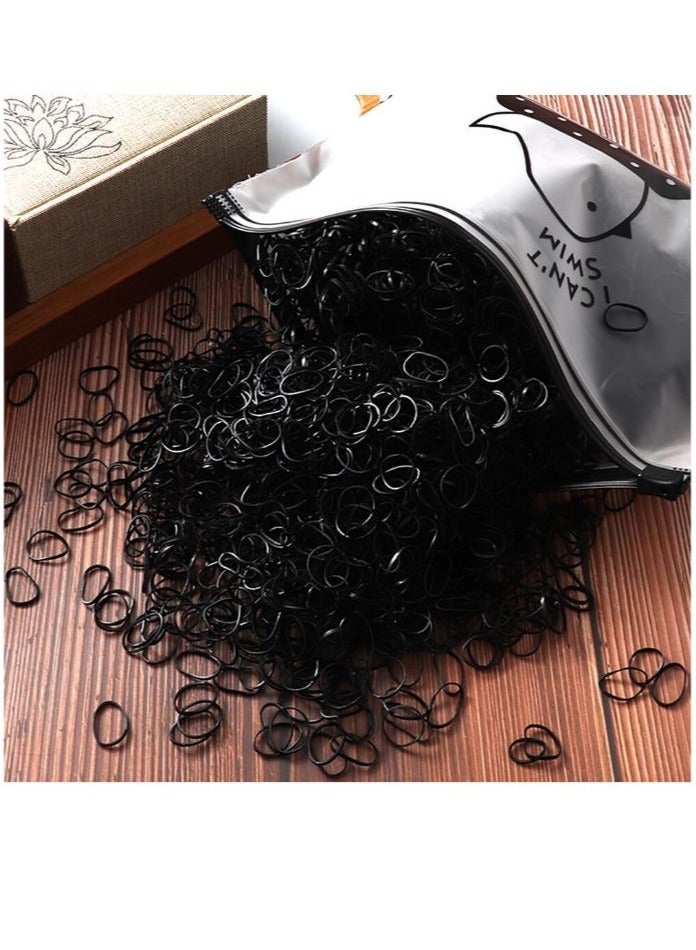 1000pcs Black Mini Disposable Elastic Hair Ties With 1.2 cm Diameter, Suitable For Daily Hair Styling - Image 2