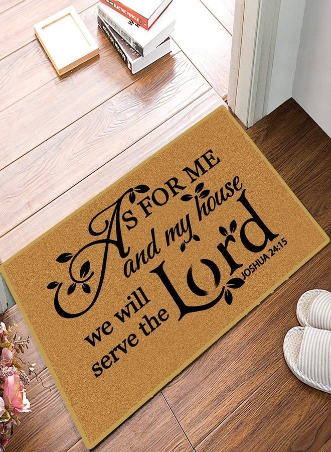 Assaoy Door mat Outdside Entrance,As for me and My House We Will Serve The,Funny Doormats Front Door mat Indoor Entrance,Welcome Floor Mat Spring Rubber Rugs Washable Patio Home Decora 23.6 X 15.7 in - Image 2