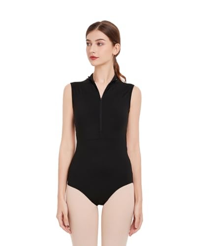 ModLatBal Womens Ballet Dance Leotards Zipper Yoga Gymnastics Bodysuit - Image 4