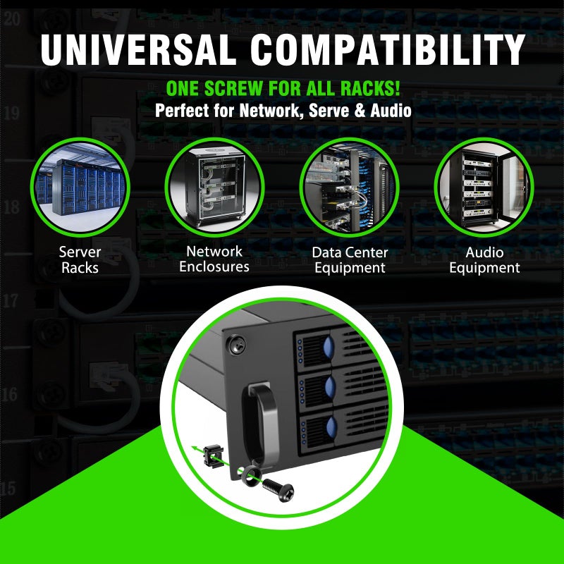 XOOL 50 PACK M6 x 16mm Rack Mount Cage Nuts, Screws and Washers for Rack Mount Server Cabinet, Rack Mount Server Shelves, Routers, Rack Mount Screws and Square Insert Nuts, Self-Locking Cable Ties for Free - Image 5