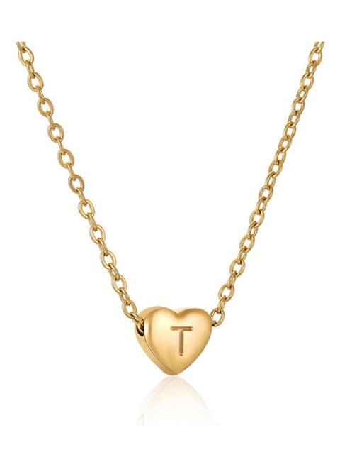 Initial Letter Heart Pendant Necklace