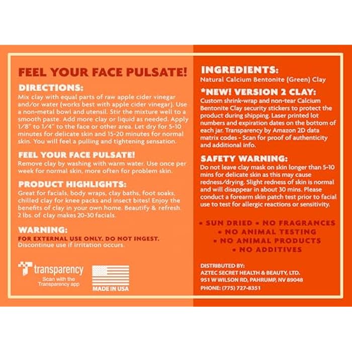 Aztec Secret– Indian Healing Clay 1 lb – Deep Pore Cleansing Facial & Body Mask – The Original 100% Natural Calcium Bentonite Clay – New Version 2 - Image 2