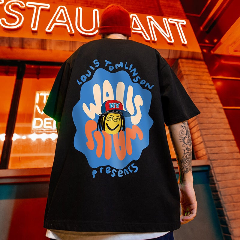 Street Spoof Cartoon Fashion Brand Hip Hop Short Sleeve Men'S Loose Oversize Fashion Ins Half Sleeve T-Shirt Large Size - Image 3