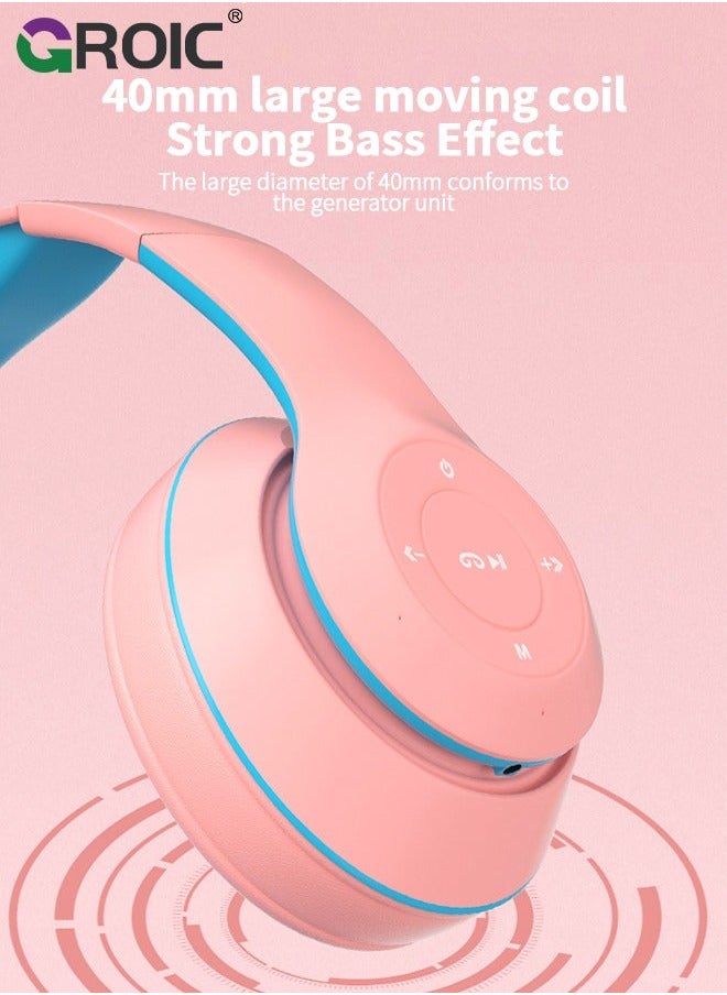 GROIC - Wireless Gaming Headset, Bluetooth Headphones BT5.1 Connection, Soft Ear Cushions, Game Headset for Desktop Laptop with Folding Design, Rechargeable Battery - Image 1