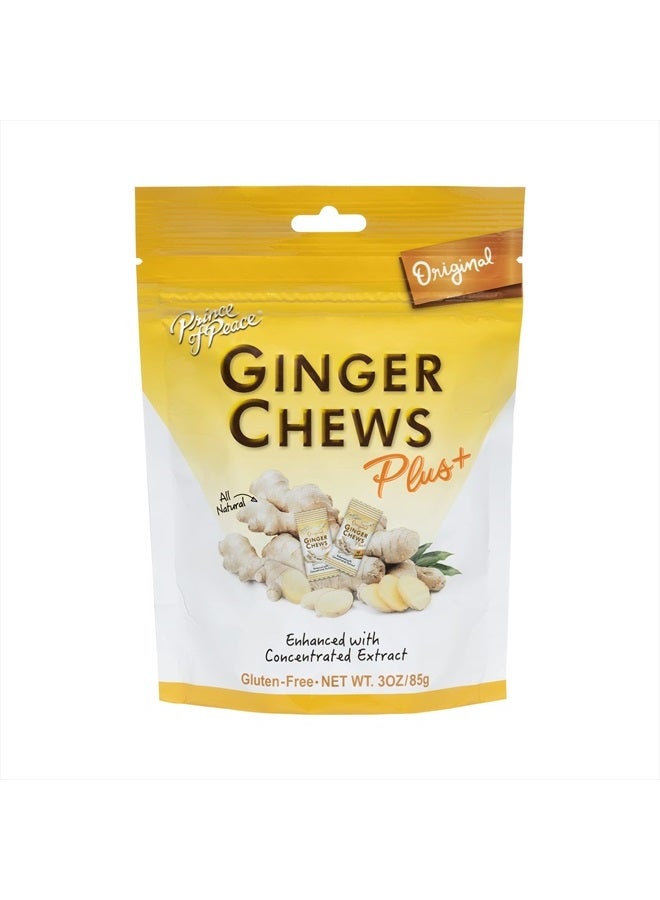 Prince Of Peace Ginger Chew Plus+ Original, 3 oz. Bag – Digestive Aid, Relief, Healthy Candy, Stomach Aid - Image 1