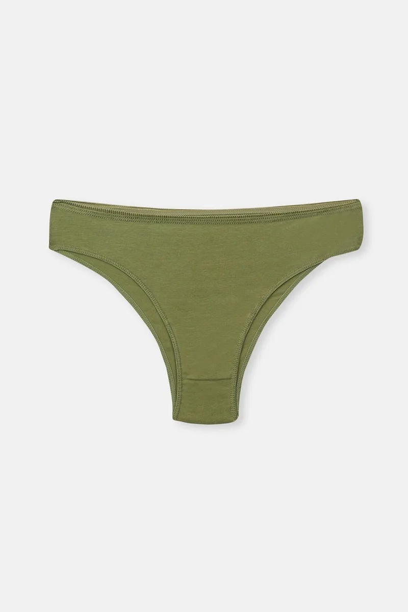 dagi Green-Ecru Women's 3-Patterned Brazilian Panties