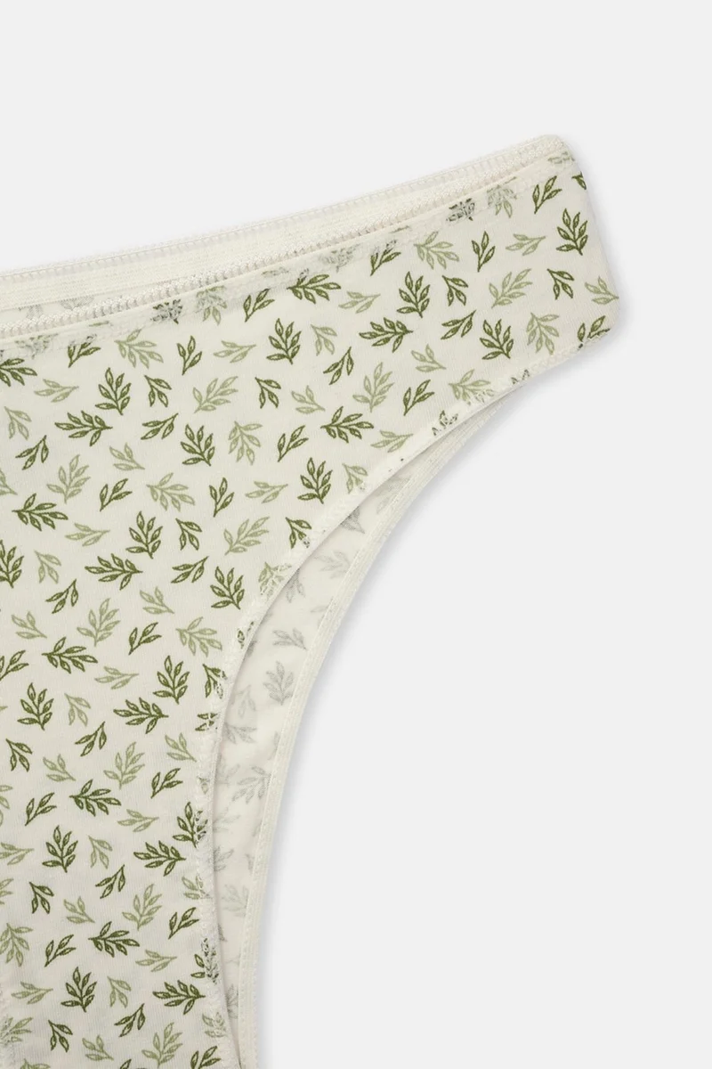 dagi Green-Ecru Women's 3-Patterned Brazilian Panties