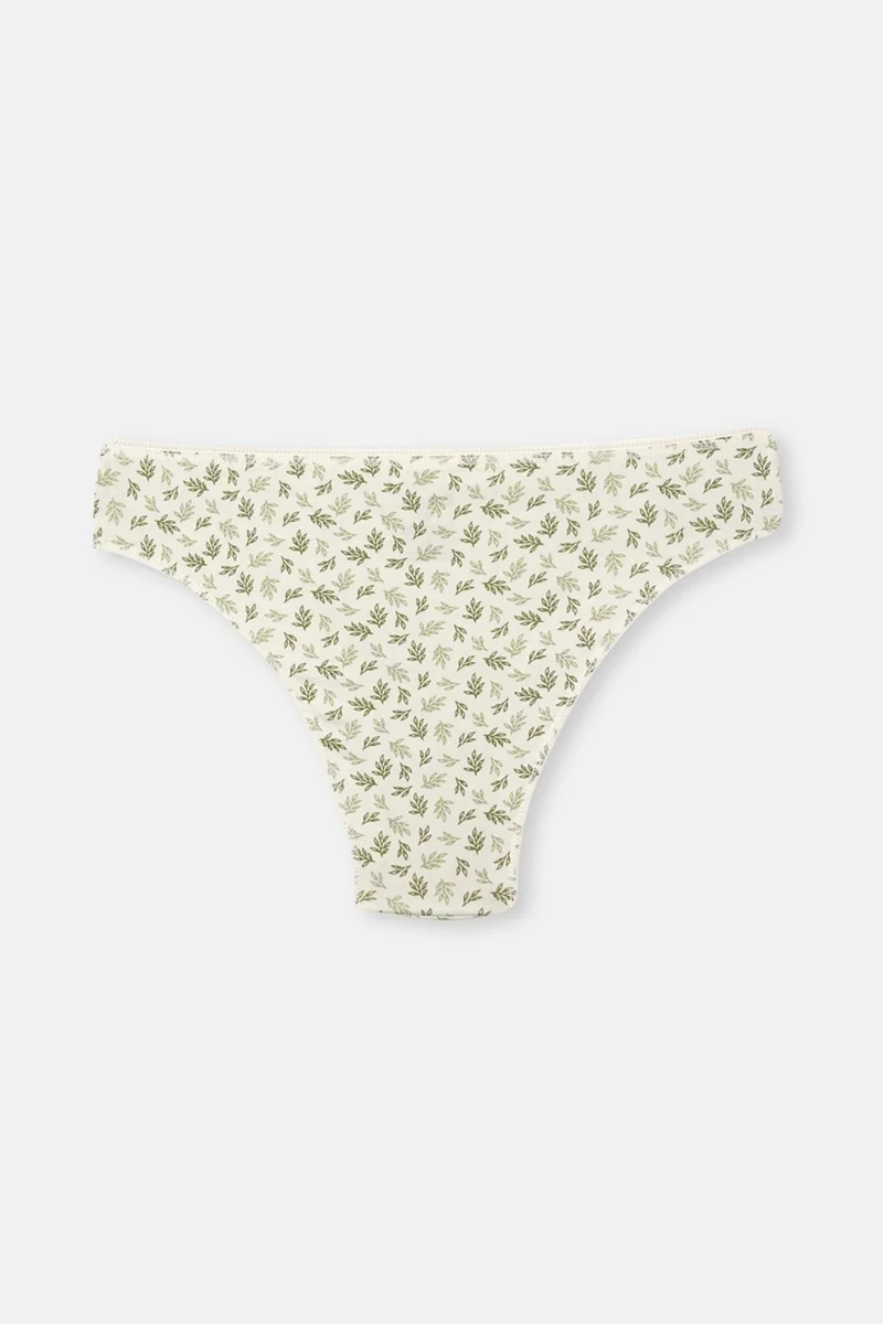 dagi Green-Ecru Women's 3-Patterned Brazilian Panties