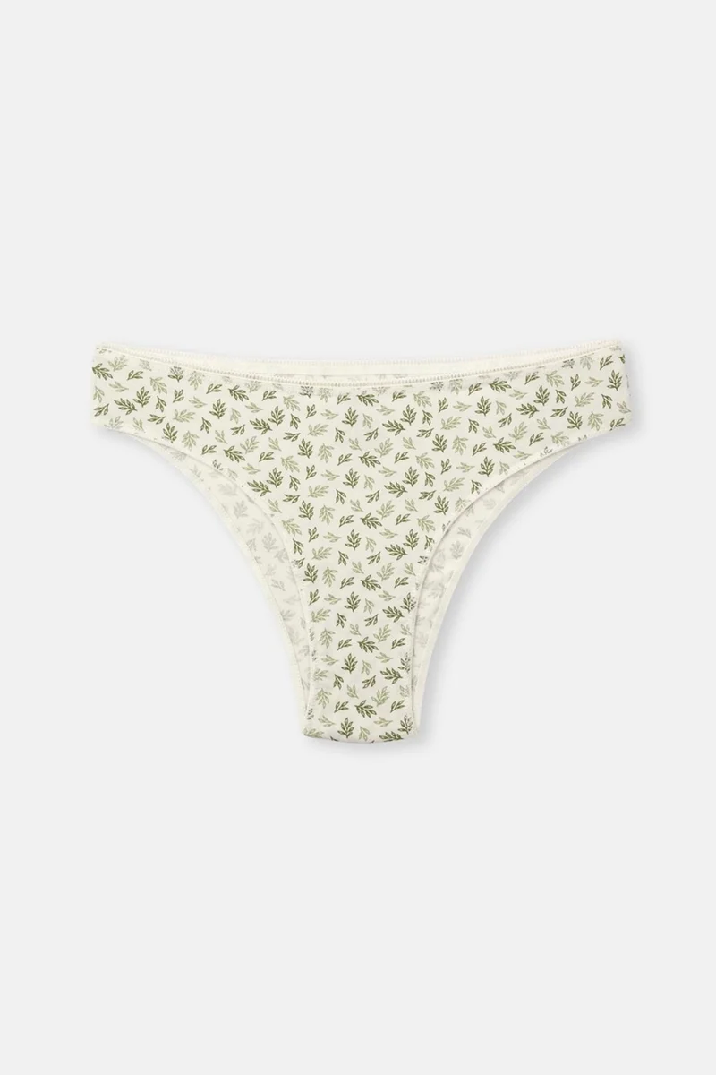 dagi Green-Ecru Women's 3-Patterned Brazilian Panties