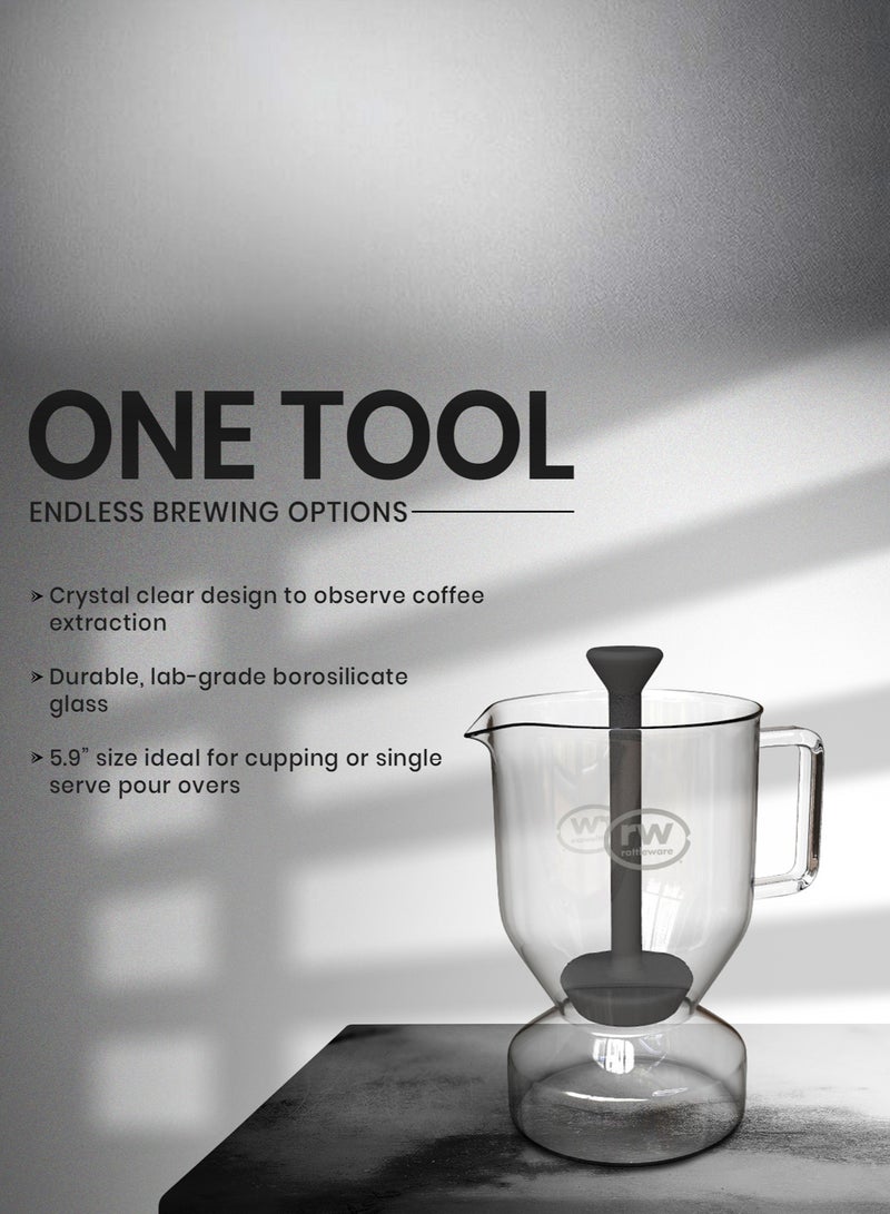 Rattleware Glass Cupping Brewer Coffee Maker (5.9”) – Heat-Resistant Coffee Tasting Brewer, Perfect for Cupping, Pour Over, Drip Coffee, Specialty Coffee, Baristas & Home Brewing, Durable & Easy to Use - Image 2