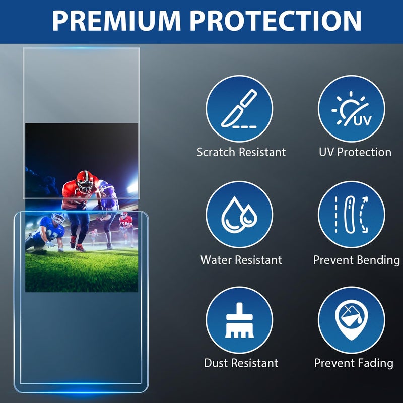 PJU 400 Hard Plastic Card Sleeves, Premium Card Sleeves, 3"x 4" Baseball Cards Protectors Plastic, Sports Trading Baseball Game Holder (200 Hard Sleeve + 200 Soft Sleeve) - Image 2