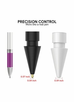 Excefore Replacement Tips for Apple Pencil, 2 Pack Compatible with Apple Pencil 2nd Gen and 1st Gen, No Wear Out Fine Point Precise Control Pen Like Nibs for Apple Pencil (Black 1.8mm)  - Image 4