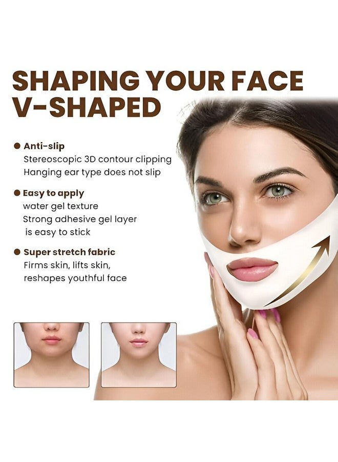 ABTER V Line Lifting Face Mask - Chin Up Patch for Double Chin Reducer, Firming & Moisturizing - V Shaped Slimming Face Mask with Gel Pads for Tightening Skin - Image 2
