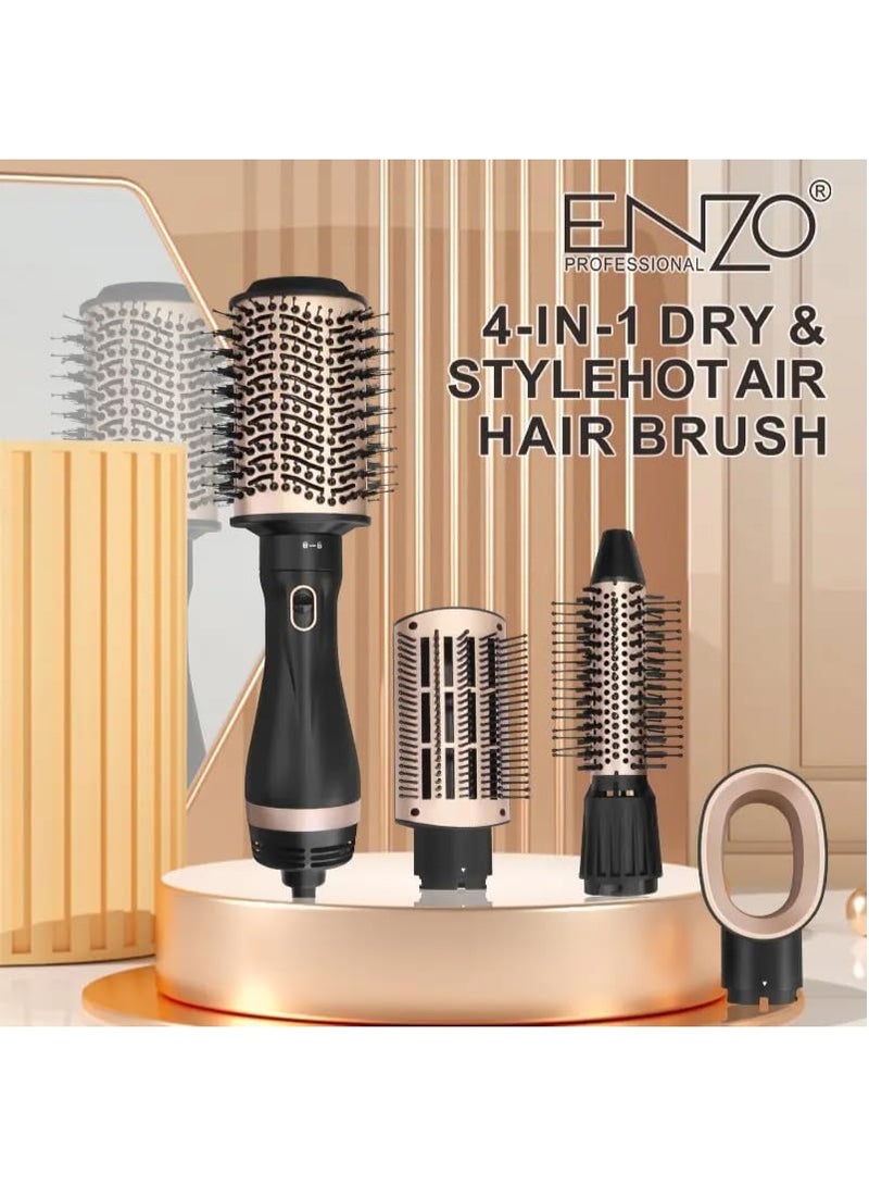 ENZO Professional Enzo EN-6207 4-in-1 Professional Hair Dryer & Styler – Multi-Function Hot Air Brush with Volumizer, Straightener & Hair Concentrator - Intl Version - Image 2