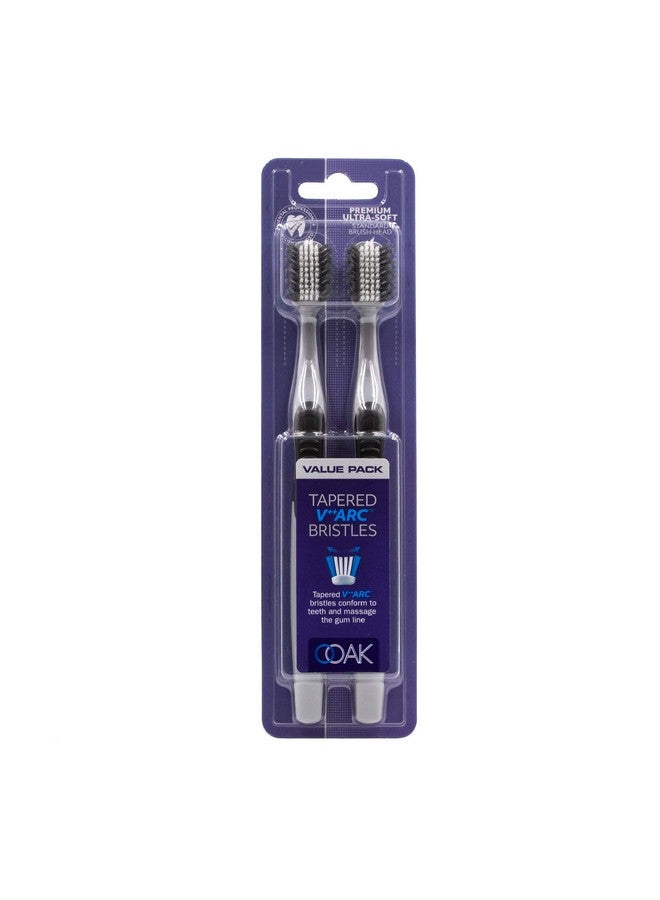 Ooak Toothbrush, Tapered V++Arc Bristles, 2 Pack Silver/Black - Image 1