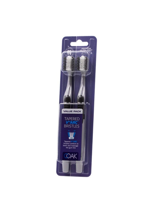Ooak Toothbrush, Tapered V++Arc Bristles, 2 Pack Silver/Black - Image 2