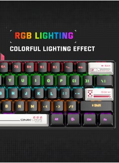 onikuma G55 Mechanical Gaming Keyboard,61 Keys Ultral Compact Wired Keyboard with RGB Backlit,Easy to Carry on Business Trip,for PC/Mac Gamer  - Image 5