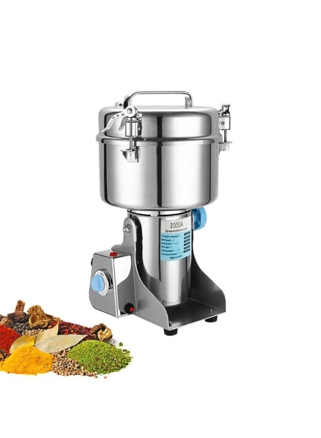 Silver Crest 2500GM Stainless Steel Spice Grinder 4500W High Speed Electric Powder Grinding Machine Grind spices, herbs, coffee beans, cereals, and dry grains effortlessly with this heavy-duty stainless steel grinder. Equipped with a premium copper motor and sharp golden blade, it delivers fine, consistent powder with long-lasting durability and reliable performance. - Image 3